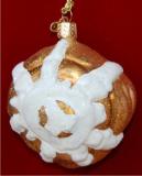 Delicious Cinnamon Roll Glass Christmas Ornament Personalized by Russell Rhodes