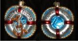 Welcome Aboard! Life Buoy Glass Christmas Ornament Personalized by RussellRhodes.com