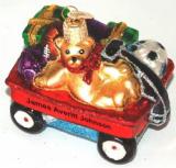 Little Red Wagon Glass Christmas Ornament Personalized by RussellRhodes.com