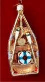 Rowboat Glass Christmas Ornament Personalized by Russell Rhodes