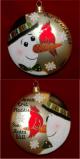Christmas Cardinal & The Snowman Family Christmas Ornament Personalized by Russell Rhodes