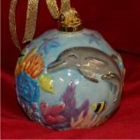 Dolphins' Paradise Porcelain Hand Painted Ball Personalized by Russell Rhodes