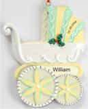 Baby Pram Parade Christmas Ornament Personalized by Russell Rhodes