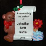 Cute as a Button Bear Christmas Ornament Personalized by Russell Rhodes
