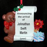 Cute as a Button Bear Christmas Ornament Personalized by RussellRhodes.com