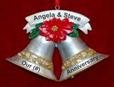 Anniversary Christmas Ornament Bells and Holly Personalized by RussellRhodes.com