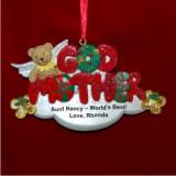 Godmother with Bear Angel Christmas Ornament Personalized by Russell Rhodes