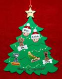 Single Mom Christmas Tree Ornament 1 Child with 4 Dogs, Cats, Pets Custom Add-ons Personalized by RussellRhodes.com
