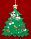 Single Dad Christmas Tree Ornament 1 Child with 4 Dogs, Cats, Pets Custom Add-ons Personalized by RussellRhodes.com