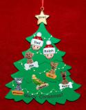 Single Dad Christmas Tree Ornament 1 Child with 5 Dogs, Cats, Pets Custom Add-ons Personalized by RussellRhodes.com