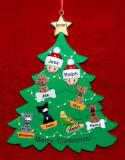 Grandparents Christmas Tree Ornament 2 Grandkids with 6 Dogs, Cats, Pets Custom Add-ons Personalized by RussellRhodes.com