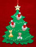 Family Christmas Tree Ornament Just the 3 Kids with 2 Dogs, Cats, Pets Custom Add-ons Personalized by RussellRhodes.com