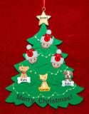 Grandparents Christmas Tree Ornament 3 Grandchildren with 3 Dogs, Cats, Pets Custom Add-ons Personalized by RussellRhodes.com