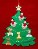 Grandparents Christmas Tree Ornament 3 Grandchildren with 4 Dogs, Cats, Pets Custom Add-ons Personalized by RussellRhodes.com