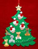 Family Christmas Tree Ornament for 4 with 5 Dogs, Cats, Pets Custom Add-ons Personalized by RussellRhodes.com