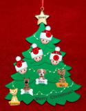 Grandparents Christmas Tree Ornament with 4 Grandkids and 4 Dogs, Cats, Pets Custom Add-ons Personalized by RussellRhodes.com