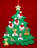 Single Dad Christmas Tree Ornament with 3 Kids and 6 Dogs, Cats, Pets Custom Add-ons Personalized by RussellRhodes.com