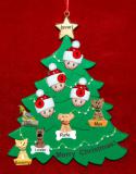 Family Christmas Tree Ornament Just the 4 Kids with 5 Dogs, Cats, Pets Custom Add-ons Personalized by RussellRhodes.com