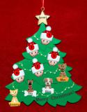 Family Christmas Tree Ornament for 5 with 4 Dogs, Cats, Pets Custom Add-ons Personalized by RussellRhodes.com