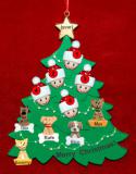 Grandparents Christmas Tree Ornament 5 Grandkids with 5 Dogs, Cats, Pets Custom Add-ons Personalized by RussellRhodes.com