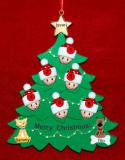 Family Christmas Tree Ornament for 6 with 2 Dogs, Cats, Pets Custom Add-ons Personalized by RussellRhodes.com