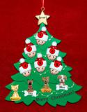 Grandparents Christmas Tree Ornament 6 Grandkids with 4 Dogs, Cats, Pets Custom Add-ons Personalized by RussellRhodes.com