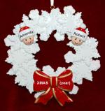 Grandparents Christmas Ornament Celebration Wreath Red Bow 2 Grandkids Personalized by RussellRhodes.com