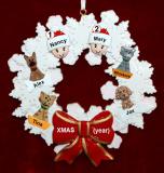 Lesbian Couple Christmas Ornament Celebration Wreath Red Bow 4 Dogs, Cats, Pets Custom Add-ons Personalized by RussellRhodes.com