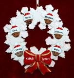 African American Grandparents Christmas Ornament Celebration Wreath Red Bow 6 Grandkids Personalized by RussellRhodes.com