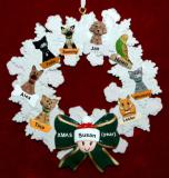 Single Person Christmas Ornament Holiday Wreath with 8 Dogs, Cats, or Other Pets Add-ons Personalized by RussellRhodes.com