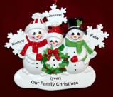 Single Mom Christmas Ornament 2 Kids White Xmas Personalized by RussellRhodes.com
