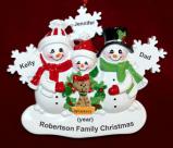 Single Dad Christmas Ornament 2 Kids with 1 Dog, Cat, Pets Custom Add-on White Xmas Personalized by RussellRhodes.com