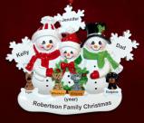 Single Dad Christmas Ornament 2 Kids White Xmas Snowflake with 4 Dogs, Cats, Pets Custom Add-ons Personalized by RussellRhodes.com