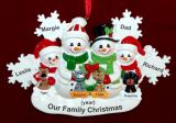 Single Dad Christmas Ornament 3 Kids White Xmas Snowflake with 4 Dogs, Cats, Pets Custom Add-ons Personalized by RussellRhodes.com