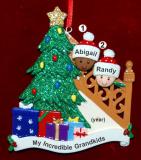 Our Xmas Tree Grandparents Christmas Ornament 2 Grandkids Mixed Race Biracial Personalized by RussellRhodes.com