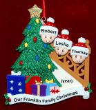 Our Xmas Tree Christmas Ornament for Families of 3 Personalized by RussellRhodes.com