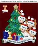 Our Xmas Tree Christmas Ornament for Families of 4 with Pets Personalized by Russell Rhodes
