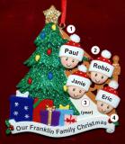Our Xmas Tree Christmas Ornament for Families of 4 Personalized by RussellRhodes.com