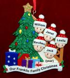 Our Xmas Tree Grandparents Christmas Ornament 5 Grandkids Personalized by Russell Rhodes