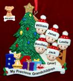 Our Xmas Tree Grandparents Christmas Ornament 5 Grandkids with 1 Dog, Cat, Pets Custom Add-on Personalized by RussellRhodes.com