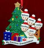 Our Xmas Tree Grandparents Christmas Ornament 5 Grandkids Personalized by RussellRhodes.com