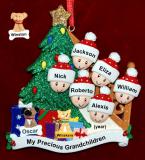 Our Xmas Tree Grandparents Christmas Ornament 6 Grandkids with 2 Dogs, Cats, Pets Custom Add-ons Personalized by RussellRhodes.com