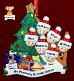 Our Xmas Tree Grandparents Christmas Ornament 6 Grandkids with 3 Dogs, Cats, Pets Custom Add-ons Personalized by RussellRhodes.com