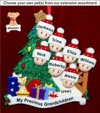 Our Xmas Tree Grandparents Christmas Ornament 7 Grandkids with Pets Personalized by Russell Rhodes