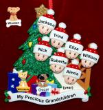 Our Xmas Tree Grandparents Christmas Ornament 7 Grandkids with 2 Dogs, Cats, Pets Custom Add-ons Personalized by RussellRhodes.com