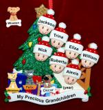 Our Xmas Tree Grandparents Christmas Ornament 7 Grandkids with 3 Dogs, Cats, Pets Custom Add-ons Personalized by RussellRhodes.com
