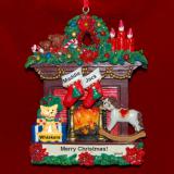 Couples Christmas Ornament Fireplace for 2 with Dog, Cat, or Other Pet Custom Add-on Personalized by RussellRhodes.com