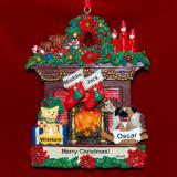 Couples Christmas Ornament Fireplace for 2 with 2 Dogs, Cats, or Other Pets Custom Add-ons Personalized by RussellRhodes.com