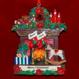 Single Mom Christmas Ornament Fireplace with 1 Child Personalized by RussellRhodes.com