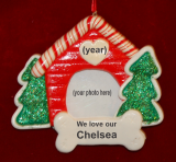 Too Cute Dog House Christmas Ornament Personalized by RussellRhodes.com